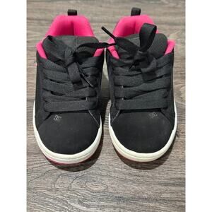 DC Shoes Toddler Size 2 Court Graffik Black Pink Skate Sneakers